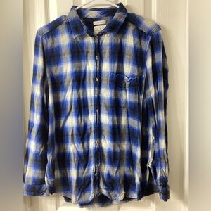 American Eagle Plaid Flannel Amazing Soft Boyfriend Fit Shirt